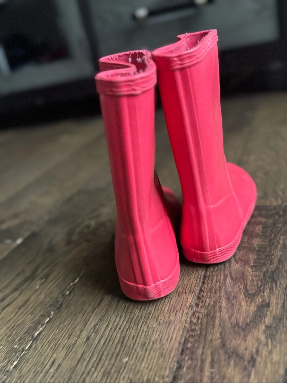 Hunter Kids Waterproof Rain Boots in Bright Pink